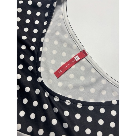 IC Collection Women's Size Large Black Patchwork Polka Dots Knit Dress Artsy - Picture 6 of 8